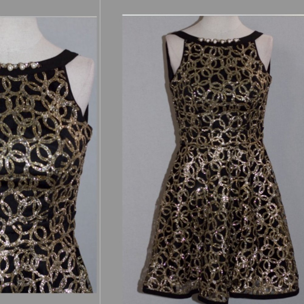 Black & Gold Shimmer Dress
